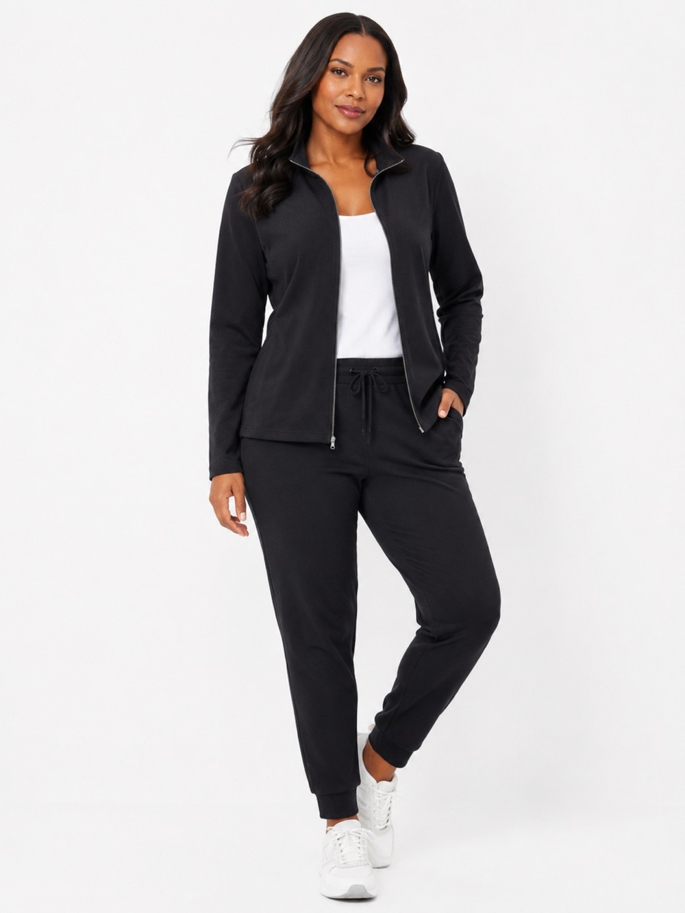 Lands’ End Women’s Black Performance Zip Jacket Activewear Lightweight XL 18-20 - Picture 2 of 11